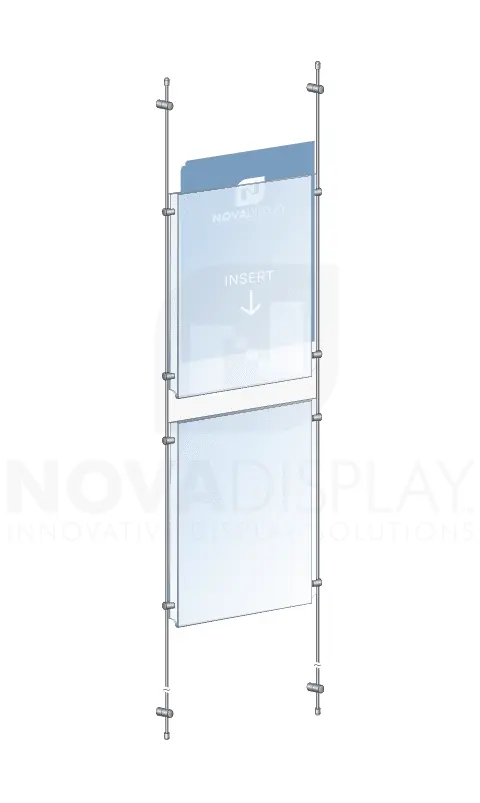KPI-011 Rod Suspended Easy-Access Acrylic Poster Display Kit Wall-to-Wall Mounted | Nova Display Systems