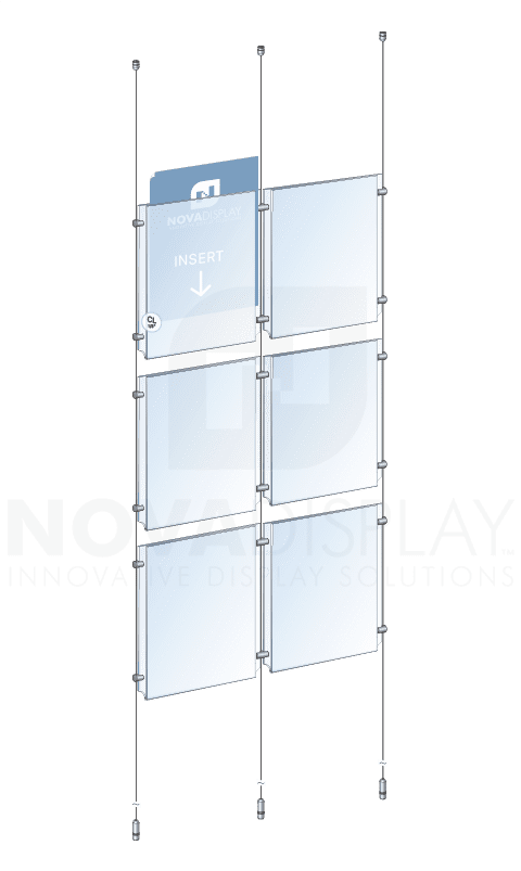 KPI-101 Cable Suspended Easy Access Poster Display Kit Ceiling-to-Floor Tensioned | Nova Display Systems