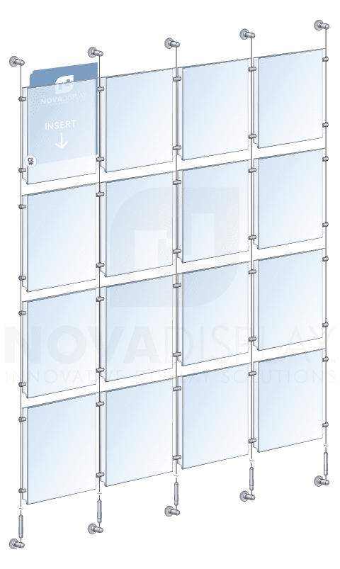 KPI-115 Cable Suspended Easy Access Poster Display Kit Wall-to-Wall Mounted | Nova Display Systems