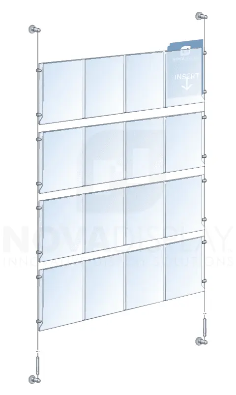KPI-250 Cable Suspended Multi-Pocket Easy-Access Acrylic Poster Display Kit | Nova Display Systems