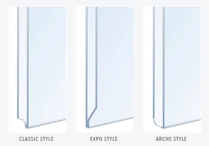 Acrylic Holder Styles — Corner Style Options | Nova Display Systems