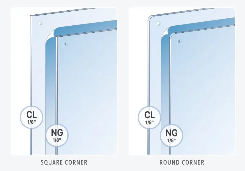 Oversized Acrylic Frame Styles — Corner Options | Nova Display Systems