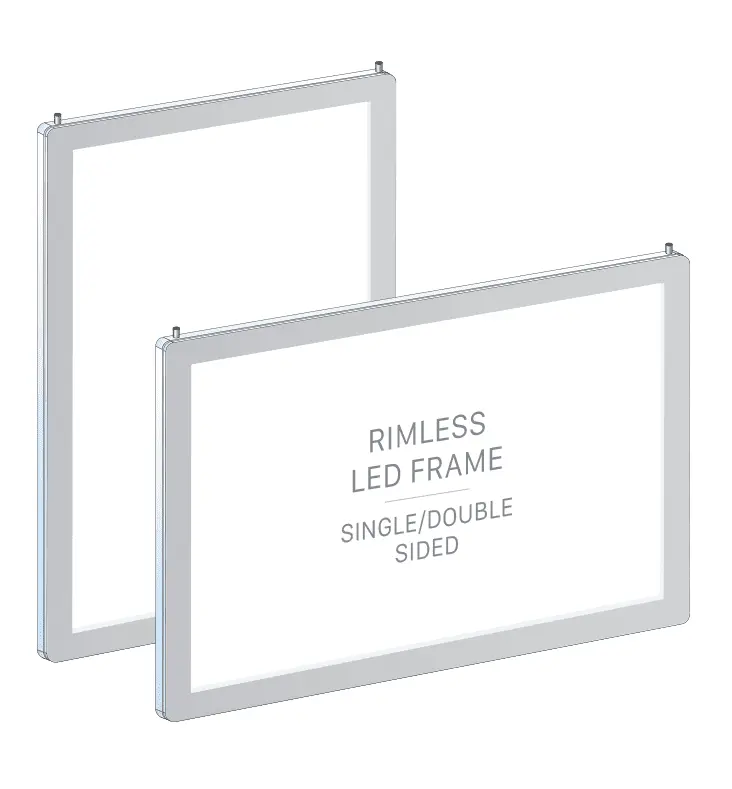 LED Light Pocket Rimless for Tabloid Size Inserts | Nova Display Systems