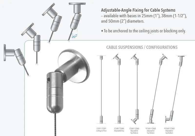 Adjustable-Angle Fixings for Cable Systems | Nova Display Systems