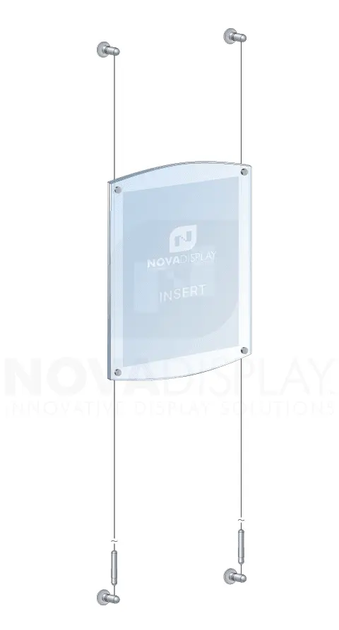 KASP-055 Cable Suspended Acrylic Poster Display Kit / Wall-to-Wall Mounted | Nova Display Systems