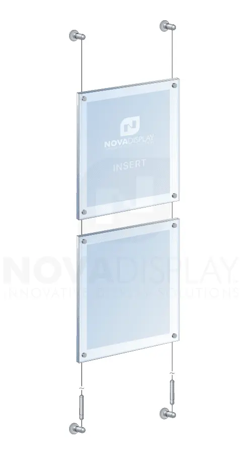 KASP-150 Cable Suspended Acrylic Poster Display Kit / Wall-to-Wall Mounted | Nova Display Systems