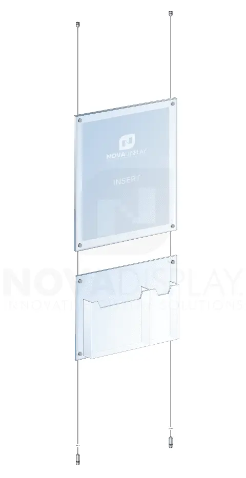 KASP-152 Cable Suspended Acrylic Poster/Literature Display Kit / Ceiling-to-Floor Tensioned | Nova Display Systems