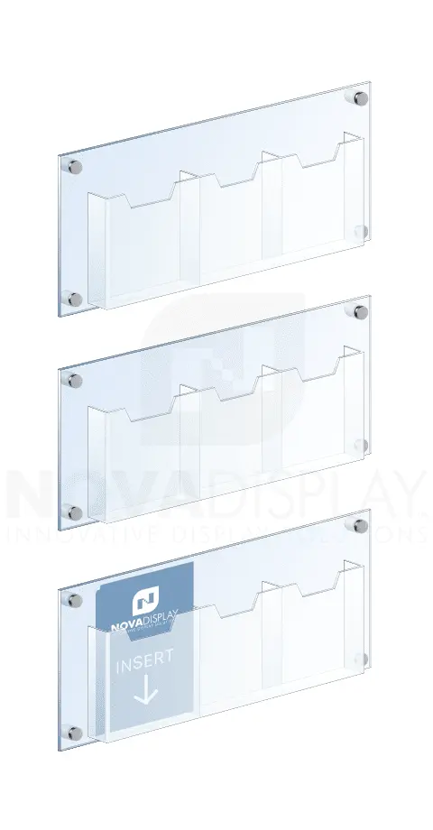 KLD-056 Wall Mounted Acrylic Info/Literature Display Kit with Standoff Supports | Nova Display Systems