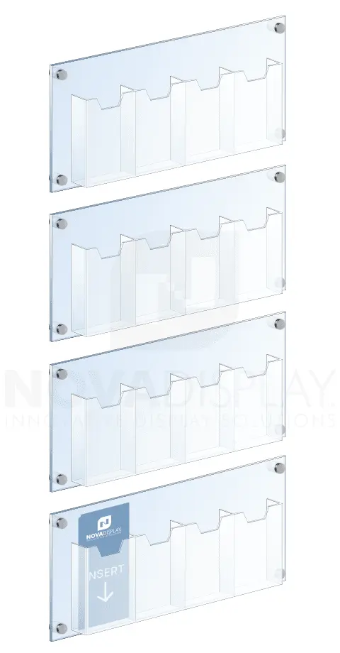 KLD-057 Wall Mounted Acrylic Info/Literature Display Kit with Standoff Supports | Nova Display Systems