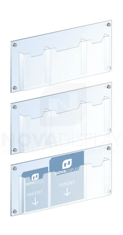 KLD-060 Wall Mounted Acrylic Info/Literature Display Kit with Standoff Supports | Nova Display Systems