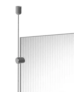 Ceiling-to-Floor 1.5mm Cable Suspension for Resin Panel Partitions | Nova Display Systems