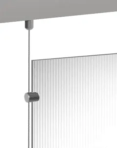 Track/Rail for 1.5mm and 3mm Cable Suspensions for Resin Panel Partitions | Nova Display Systems