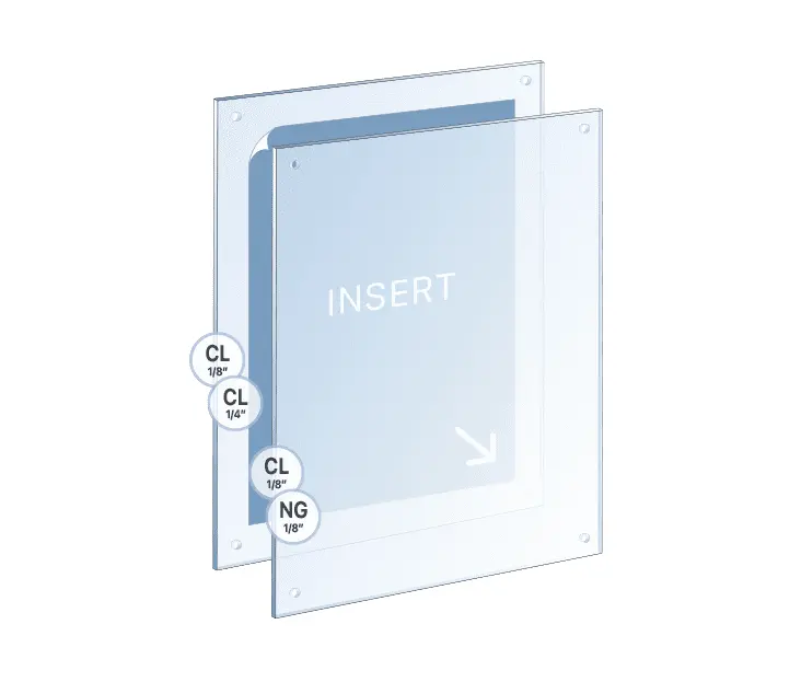 Clear/Non-Glare Acrylic Frame Set with M4 Holes | Nova Display Systems