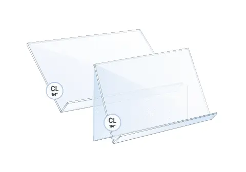 Angled and Sloping Clear Acrylic Shelves with Laser-Cut Polished Edges | Nova Display Systems