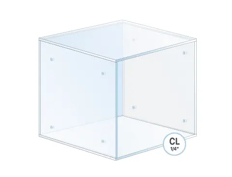 Clear Acrylic Showcase with Open Front Five Sided | Nova Display Systems