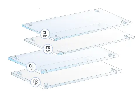 Clear/Frost Acrylic Shelves with Drilled and Slotted / Removable | Nova Display Systems