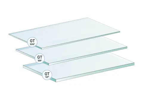 Clear Glass Shelves Tempered with Polished Edges | Nova Display Systems