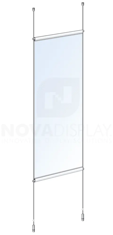 KBNP-004 Rod Suspended Graphic Banner Display Kit / Ceiling-to-Floor Tensioned | Nova Display Systems