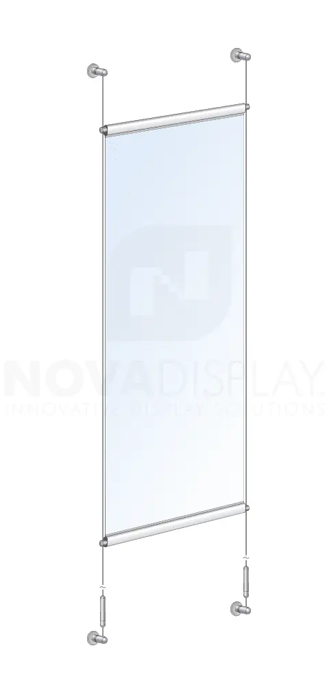 KBNP-005 Cable Suspended Graphic Banner Display Kit / Wall-to-Wall Mounted | Nova Display Systems