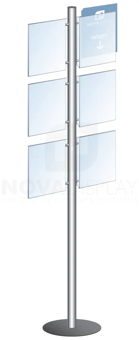 KFIP-001 Info-Post Floor-Standing Display Kit with Single Post | Nova Display Systems