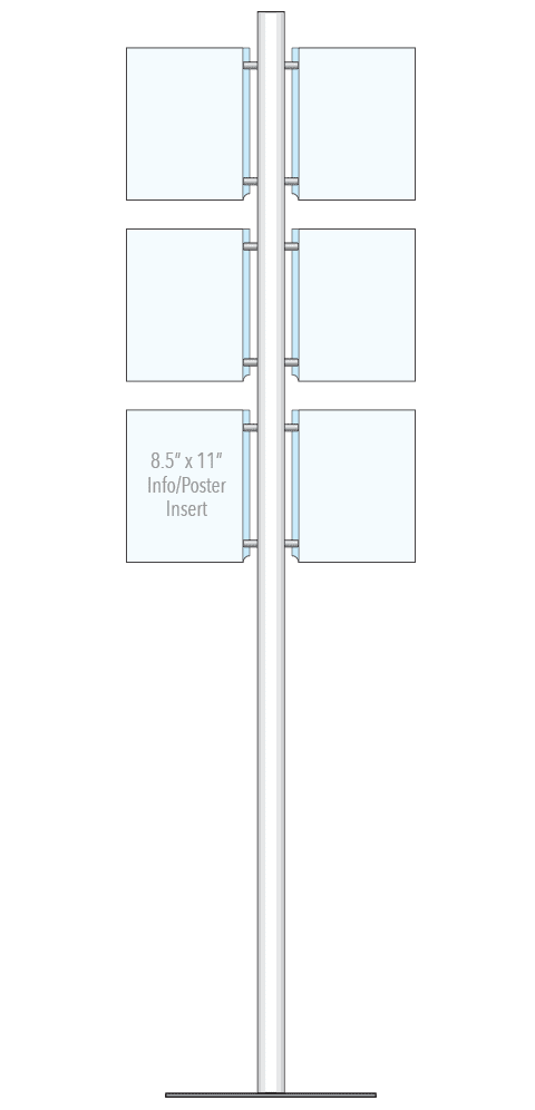 KFIP-001 Info-Post Floor-Standing Display Kit with Single Post | Nova Display Systems