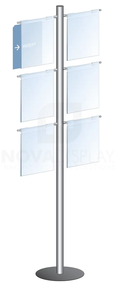 KFIP-004 Info-Post Floor-Standing Display Kit with Single Post | Nova Display Systems