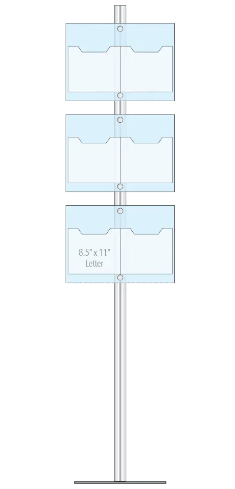 KFIP-007 Info-Post Floor-Standing Display Kit with Single Post | Nova Display Systems