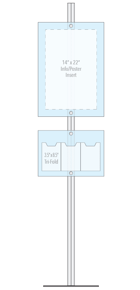 KFIP-009 Info-Post Floor-Standing Display Kit with Single Post | Nova Display Systems