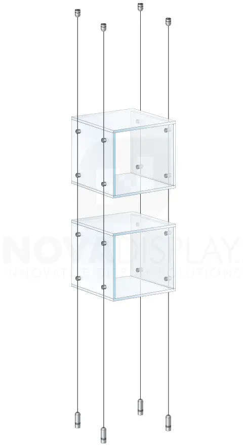 KSC-006 Cable Suspended Acrylic Showcase Display Kit for Merchandise and Collectibles / Ceiling-to-Floor Cable Suspension | Nova Display Systems