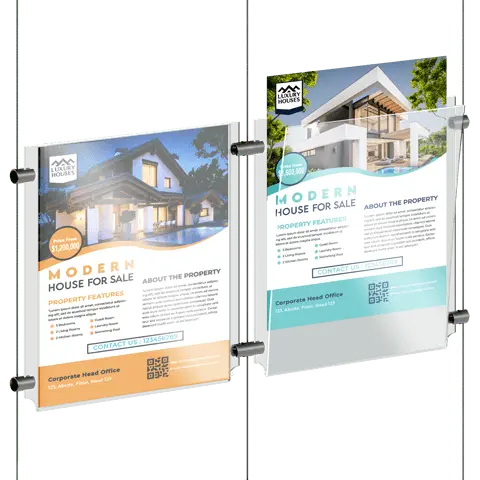 Easy Access Info/Poster Display with Cable/Rod System | Nova Display Systems