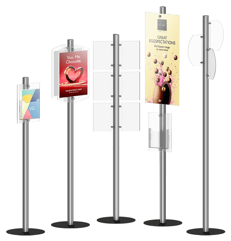 Info-Post Floor Display Stands | Nova Display Systems
